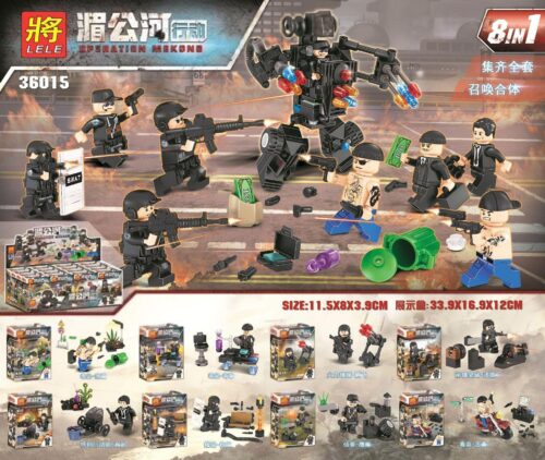 Bộ đồ chơi lắp ráp Minifigure Chiến Dịch Mekong LELE 36015-4, đồ chơi mô hình cảnh sát đặc nhiệm và tội phạm cho bé trai 6 tuổi, giá tốt, chất lượng cao.