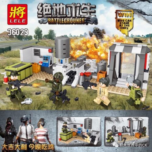 Tổng quan bộ lắp ráp LELE 36029 Căn cứ chiến đấu PUBG với 4 minifigures, đồ chơi mô hình giá rẻ cho bé trai 6 tuổi.