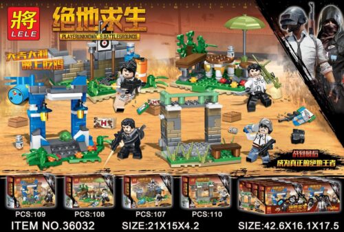 Bộ lắp ghép PUBG LELE 36032 cảnh chiến đấu minifigure, đồ chơi lắp ráp cho con trai 6 tuổi, giá tốt.