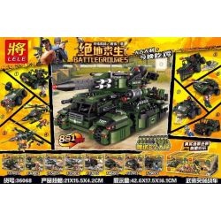 Bộ lắp ráp xe chiến đấu PUBG LELE 36068, đồ chơi xếp hình xe tăng hợp thể cho bé trai 6 tuổi giá rẻ.