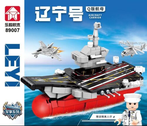 Mô hình Tàu sân bay Liêu Ninh Q-Version LEPIN 89007, bộ đồ chơi tàu sân bay quân sự, đồ chơi lắp ghép tàu chiến hải quân cho bé trai 6 tuổi, 321 chi tiết, Hải Quân Uy Lực