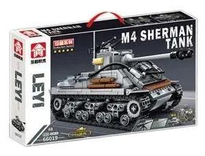 Bộ đồ chơi LEVI 66019 Xe tăng M4 Sherman 656 mảnh ghép