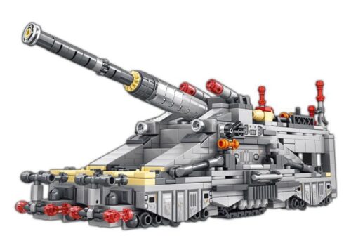 Mô hình lắp ráp Pháo đường sắt Gustav LEYI 81030 với 853 mảnh ghép, đồ chơi quân sự cho bé trai 6 tuổi giá rẻ.