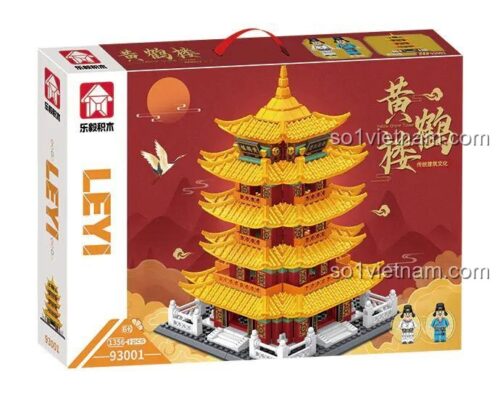 Bộ lắp ghép Lầu Hoàng Hạc Leyi 93001 Kiến trúc Tinh Xảo giá tốt cho bé 6 tuổi phát triển tư duy