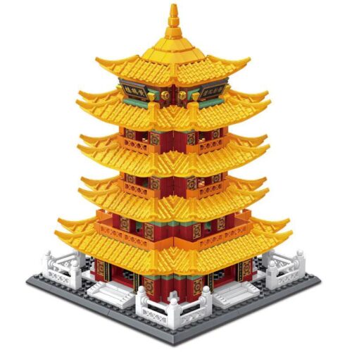 Hộp đồ chơi xếp hình Leyi 93001 Mô hình Lầu Hoàng Hạc chất lượng cao cho bé 6 tuổi