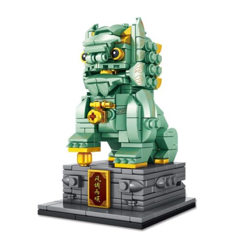 Bộ lắp ghép Kim Sư Thụy Thú LeYi Bricks 88065, mô hình sư tử đá hộ mệnh phong thủy cho bé 6 tuổi, giá rẻ.