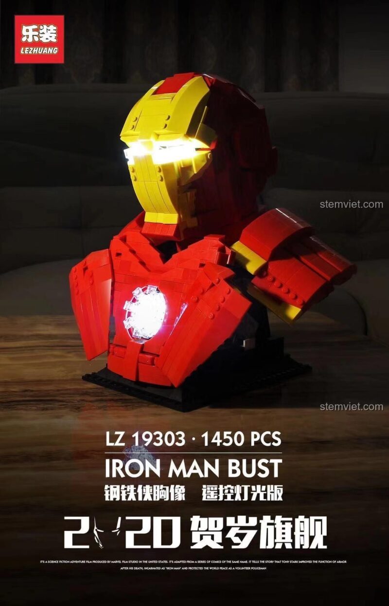 Mô hình Iron Man LZ19303 có đèn LED sáng rực, đồ chơi mô hình Iron Man chất lượng cao, đáng tiền cho con trai 14 tuổi.