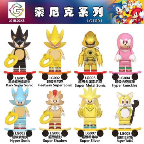 Bộ đồ chơi Sonic LG Blocks LG1001 gồm 8 minifigure Sonic và bạn bè, chất lượng cao, giá tốt cho bé trai 6 tuổi yêu thích tốc độ.