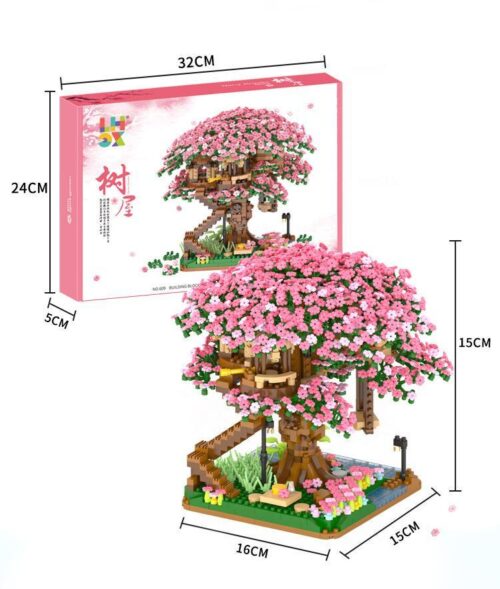 Bộ lắp ghép LH BOX 609 Nhà Cây Hoa Anh Đào Nanoblock 2138 mảnh, mô hình trang trí đẹp mắt, phù hợp bé gái 6 tuổi, giá tốt