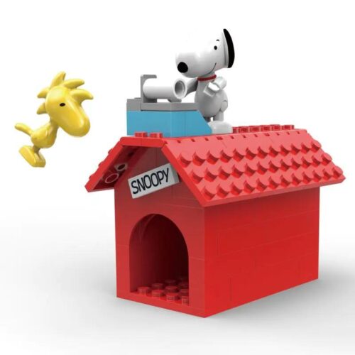 Mô hình ngôi nhà Snoopy Dog House LN8077 của LiNoos với nhân vật Snoopy và Woodstock
