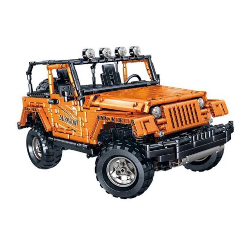 Bộ lắp ráp Xe Jeep Wrangler Rubicon RC Lin07 Block 0018 màu cam, mô hình xe địa hình điều khiển từ xa 2297 chi tiết cho bé trai 6 tuổi, đồ chơi chất lượng cao giá tốt.