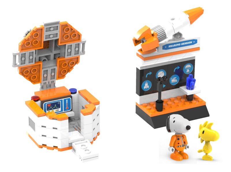 LiNoos LN8019 Bộ đồ chơi Snoopy phi hành gia vũ trụ, 151 mảnh, độ tuổi 5-12, mô hình phi hành gia Snoopy độc đáo, lắp ráp trạm vũ trụ và tàu có dù, giá tốt cho bé trai