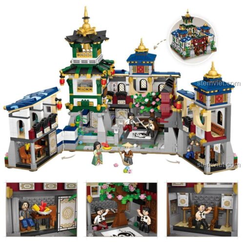 Đồ chơi mô hình Tứ hợp viện 1032 với nội thất chi tiết, bộ khối lắp ghép LOZ chất lượng cao.