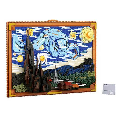 Bộ lắp ghép tranh Đêm Đầy Sao LOZ 1066, mô hình 3D kiệt tác của Van Gogh cho người lớn và trẻ em trên 6 tuổi, giá rẻ.