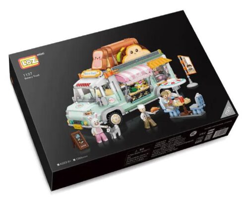 Hộp sản phẩm bộ lắp ráp Xe Tải Bán Bánh Mì LOZ 1127, đồ chơi cho bé gái 6 tuổi giá rẻ.