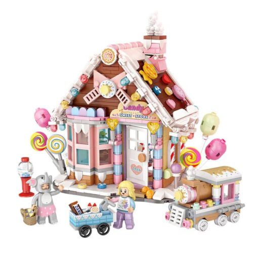Mô hình hoàn chỉnh của bộ lắp ghép Ngôi Nhà Kẹo Ngọt LOZ 1224, món quà Giáng Sinh tuyệt vời cho bé gái 6 tuổi.
