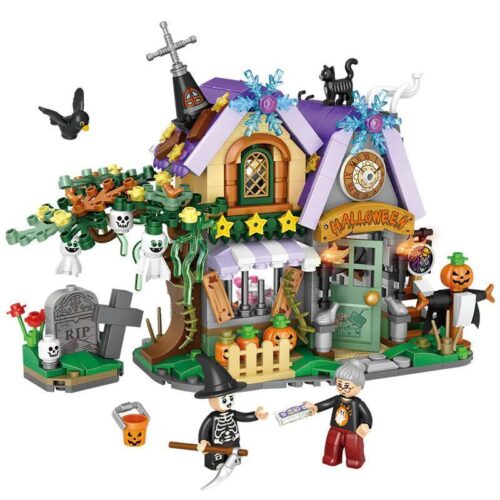 Bộ lắp ghép Ngôi nhà ma Halloween LOZ 1233, đồ chơi mô hình 765 chi tiết mini cho bé trai và bé gái từ 6 tuổi, giá rẻ.