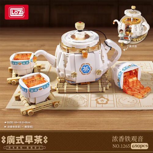 Bộ đồ chơi LOZ 1265 Mô Hình Ấm Trà Chiều Quảng Đông Trà Thiết Quan Âm 690 chi tiết, thiết kế tinh xảo, phù hợp bé gái 6 tuổi, giá tốt.