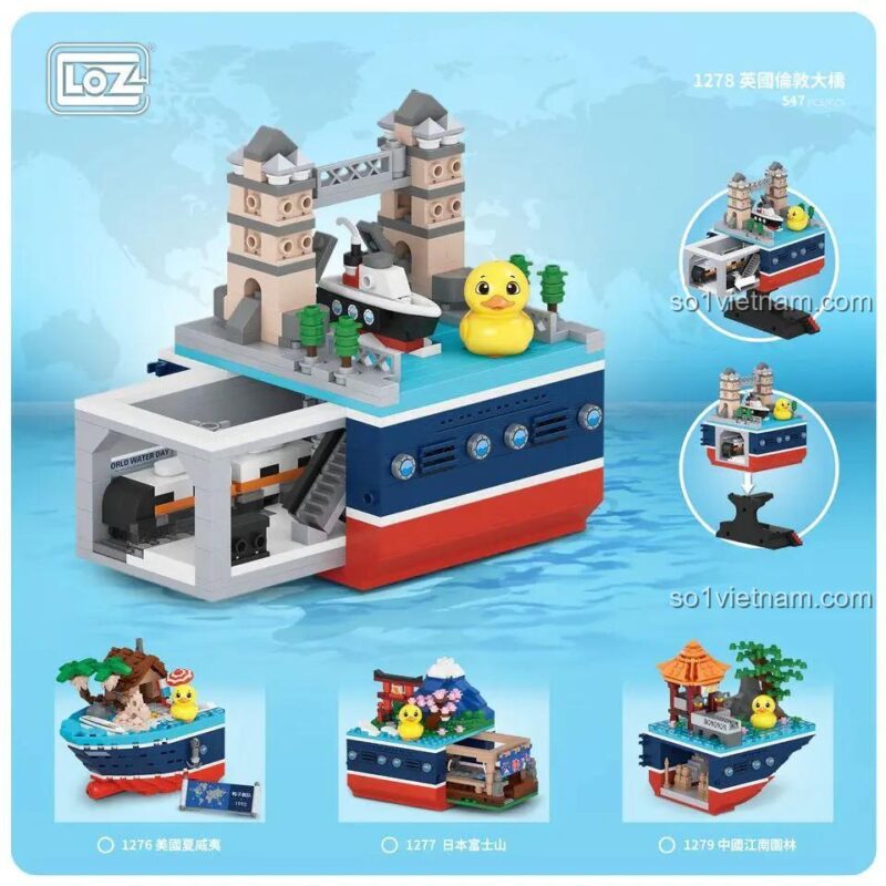 Bộ lắp ghép LOZ 1278 Cầu Tháp Luân Đôn chi tiết các mô hình