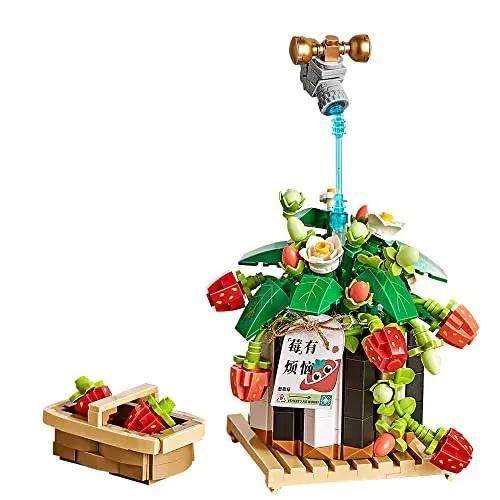 Bộ lắp ghép LOZ 1284 Chậu dâu tây - Mô hình chậu dâu tây xinh xắn, giảm stress, 686 mảnh, phù hợp bé gái 6 tuổi