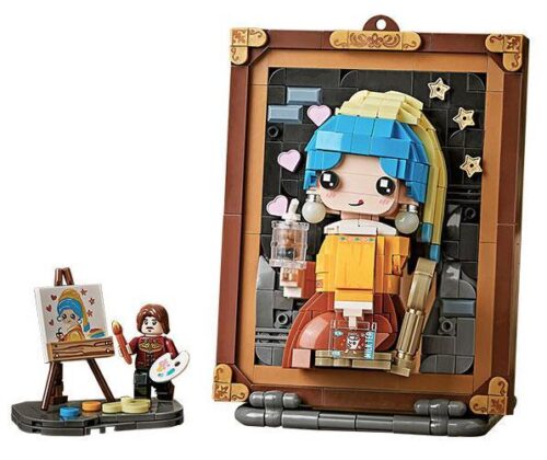 Bộ lắp ghép LOZ 1287 Bức Tranh Cô Gái Đeo Khuyên Tai Ngọc Trai Uống Trà Sữa, đồ chơi lắp ráp cho bé gái 6 tuổi, mô hình tranh 3D độc đáo giá tốt