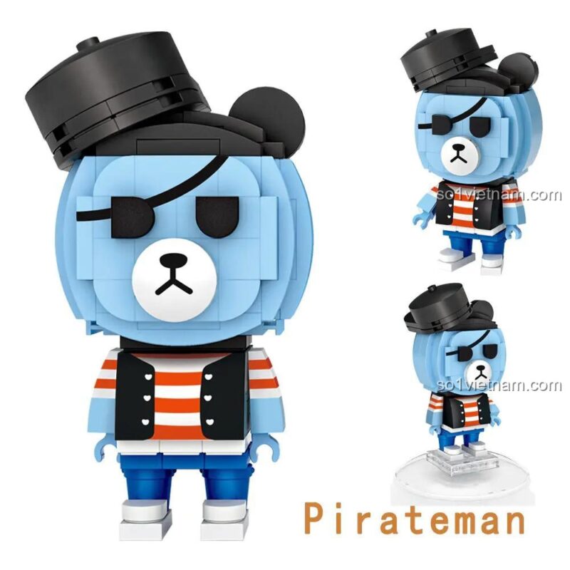 Mô hình Gấu Cướp biển LOZ 1311, Gấu BangBangBear LOZ cho bé trai 6 tuổi.