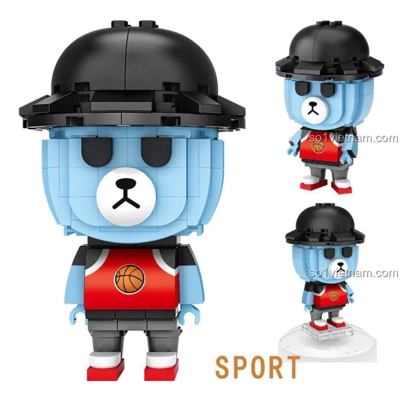 Mô hình Gấu Thể thao LOZ 1311, bộ lắp ghép Gấu BangBangBear LOZ.