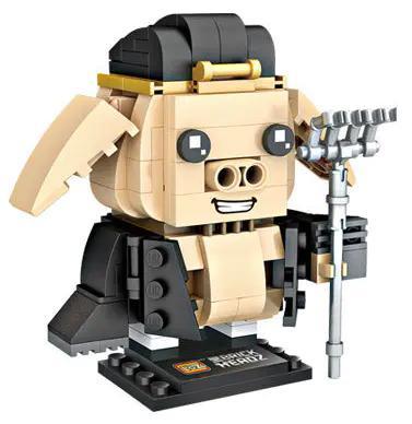bộ lắp ghép Trư Bát Giới LOZ 1442, mô hình Trư Bát Giới BrickHeadz màu kem đen, đồ chơi mô hình Thiên Bồng Nguyên Soái cho bé trai 6 tuổi, giá tốt