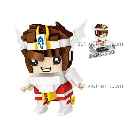 Hộp bộ lắp ghép LOZ 1459 Saint Seiya và mô hình Athena, đồ chơi xếp hình LOZ cho bé trai 6 tuổi.