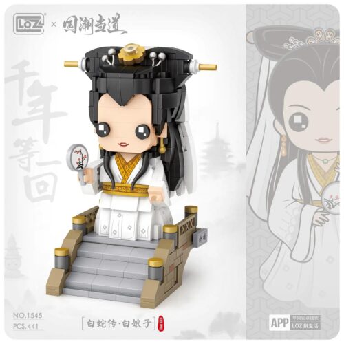 Bộ lắp ghép LOZ 1545 Bạch Nương Tử (Bạch Xà Truyện) cho bé gái 6 tuổi, mô hình BrickHeadz chất lượng cao, giá tốt