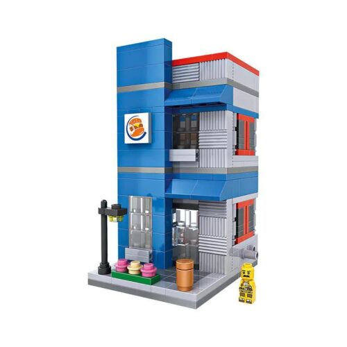 bộ lắp ghép Cửa hàng Hamburger LOZ 1602 cho bé gái 6 tuổi, mô hình mini block giá rẻ, chất lượng cao.