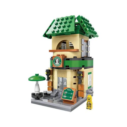 Bộ lắp ghép Mô hình Quán Cà phê LOZ 1608, đồ chơi mô hình giá rẻ cho bé gái 6 tuổi.
