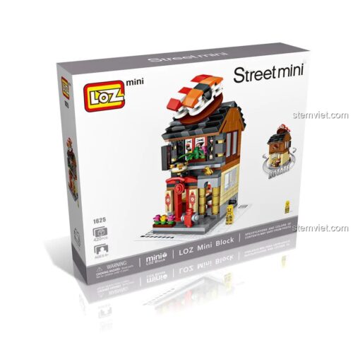 Hộp bộ lắp ghép Cửa Hàng Sushi LOZ, 420 chi tiết mini block, quà tặng sáng tạo cho bé gái.