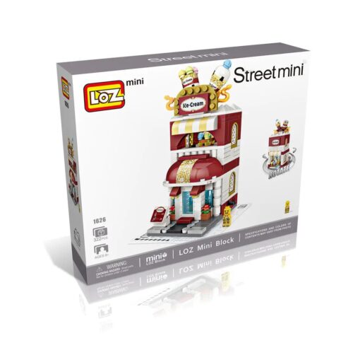Bộ lắp ghép Cửa hàng kem LOZ 1626, đồ chơi mô hình Tiệm kem mini xoay cho bé gái 6 tuổi, giá tốt, chi tiết tinh xảo.