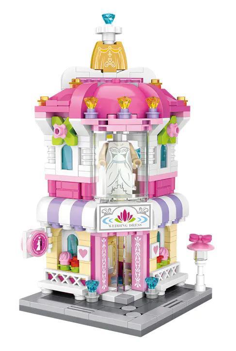 bộ lắp ghép Cửa hàng váy cưới LOZ 1636, mô hình tiệm áo cưới mini cho bé gái 6 tuổi, giá rẻ.