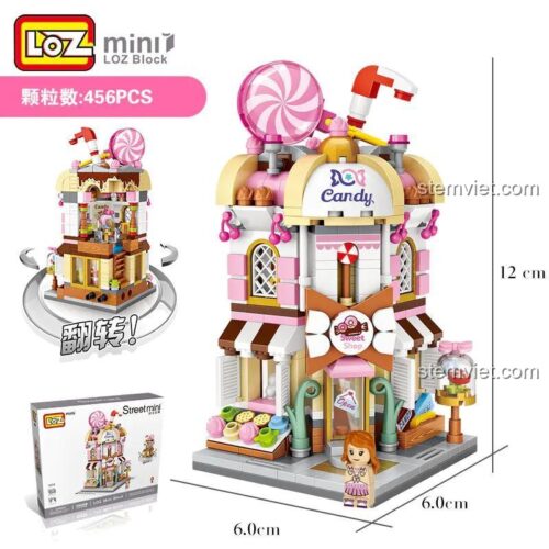 Kích thước đồ chơi mô hình Tiệm Bánh Kẹo 1644, bộ xếp hình 456 chi tiết cho con gái, món quà sinh nhật ý nghĩa.