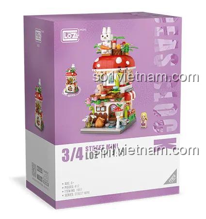 Hộp đồ chơi mô hình LOZ 1651 Cửa hàng hình Nấm. Món quà sinh nhật ý nghĩa cho con gái yêu.