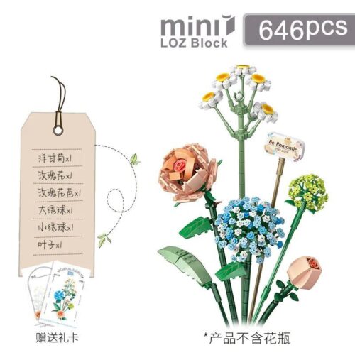 Bộ lắp ghép Bó hoa vĩnh cửu LOZ 1671, món quà lãng mạn cho bạn gái, đồ chơi mô hình trang trí bàn làm việc giá rẻ.
