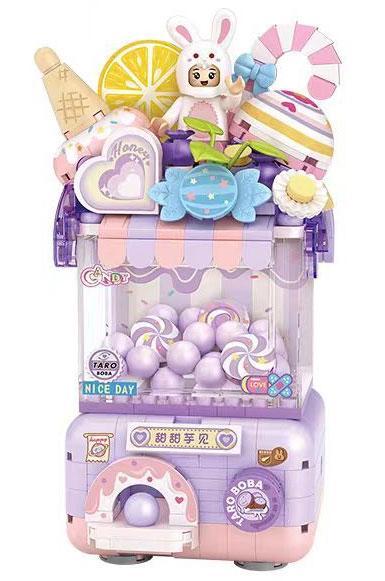 Bộ lắp ghép Máy Gashapon khoai môn LOZ 1679 cho bé gái 9 tuổi, đồ chơi mô hình máy vặn trứng giá rẻ