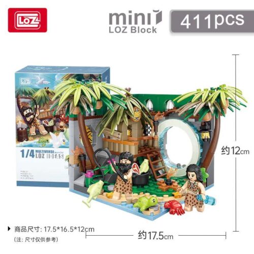 Bộ đồ chơi LOZ 1747 Cảnh Sống Thời Tiền Sử 411 mảnh ghép, du hành đa vũ trụ, giá tốt cho bé trai và bé gái 6 tuổi