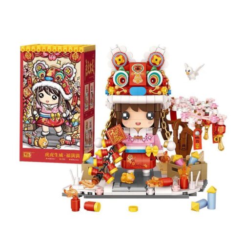 Hộp sản phẩm bộ lắp ghép Bé gái mũ hổ LOZ 1752, đồ chơi mô hình Tết Nguyên Đán cho bé gái 6 tuổi, giá rẻ.