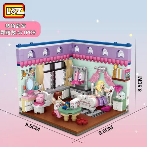 bộ lắp ghép Phòng Ngủ Góc LOZ 1902 cho bé gái 6 tuổi, mô hình căn hộ mini giá tốt, đồ chơi lắp ráp chất lượng cao