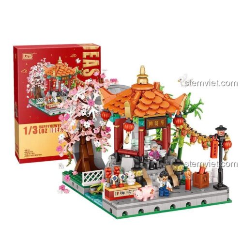 Hộp đồ chơi mô hình LOZ 1923 Cảnh Lễ hội đèn lồng, món quà Tết Nguyên Đán ý nghĩa cho cả bé trai và bé gái.