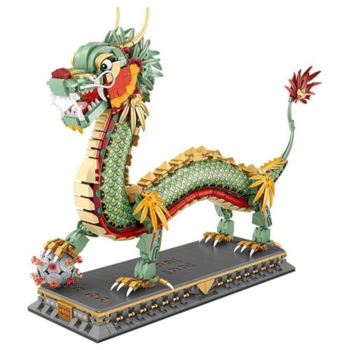 Rồng Thần Châu Long LOZ 1928 - Bộ đồ chơi lắp ghép Rồng Thần 1416 mảnh ghép, màu xanh lá chủ đạo, phù hợp cho bé trai 6 tuổi