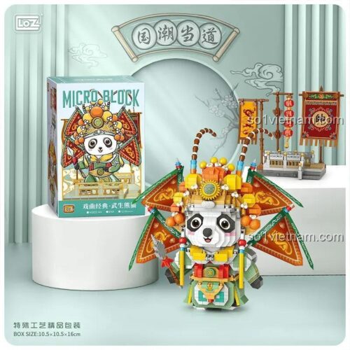đồ chơi lắp ráp LOZ 8107 Panda Võ Sinh Kinh Kịch với hộp sản phẩm, chất lượng cao, giá tiết kiệm cho bé trai 6 tuổi.