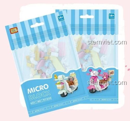 Hộp bộ lắp ghép LOZ 8614 Xe Scooter Vịt Vàng Nanoblock cho bé gái 14 tuổi+ giá tiết kiệm