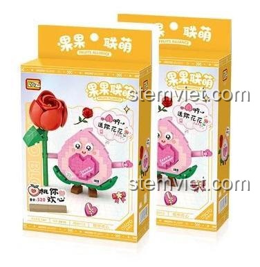 Bộ lắp ráp LOZ 8818 Quả đào dễ thương, đồ chơi lắp ghép LOZ 8818, hộp sản phẩm