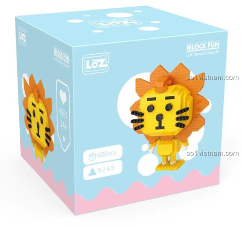 Hộp bộ lắp ghép Mô hình Sư Tử LOZ 9249, đồ chơi mô hình Sư Tử Con chất lượng cao