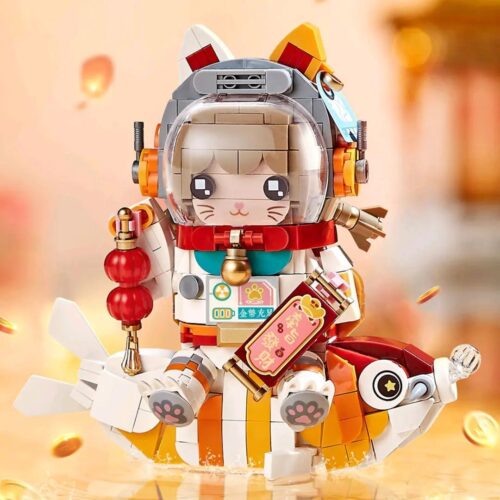 Bộ lắp ghép LOZ PDW005 Mèo Thần Tài Phi Hành Gia cưỡi cá, đồ chơi mô hình sáng tạo cho bé trai bé gái 12 tuổi, giá tốt.