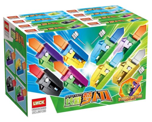 Hộp đồ chơi lắp ráp LWCK 60128 bộ 8 dao củ cải fidget nhiều màu sắc cho bé trai 6 tuổi, giá rẻ.